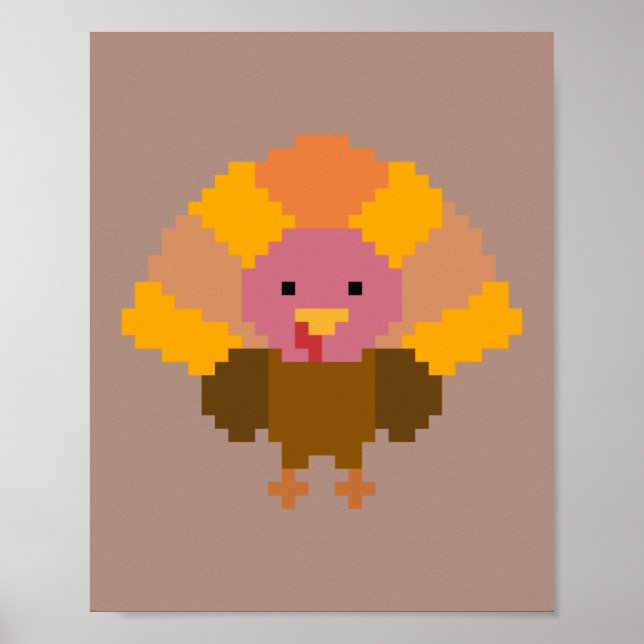 Affiche Dinde - Pixel Art (Devant)