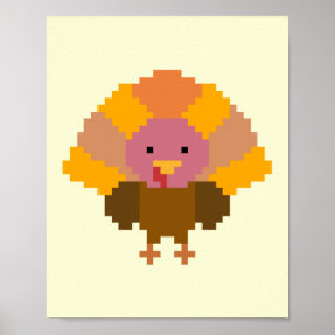 Affiche Dinde - Pixel Art