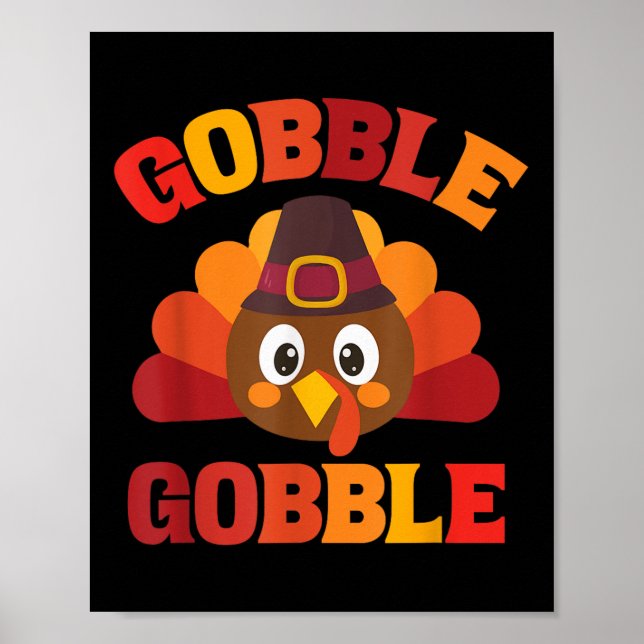 Affiche Dinde qui glousse Joyeux jour de Thanksgiving Auto (Devant)