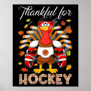 Affiche Dinde reconnaissante pour le hockey de Thanksgivin