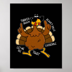 Affiche Dinde Sauce Haricots Et Roulés Cerole Drôle de Tha