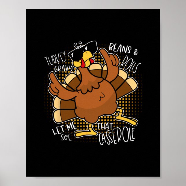 Affiche Dinde Sauce Haricots Et Roulés Cerole Drôle De Tha (Devant)