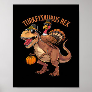 Affiche Dinde Saurus Rex Dinde Dino Action de grâce Tout-p