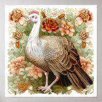 Dinde sauvage dans la prairie peinture art imprime
