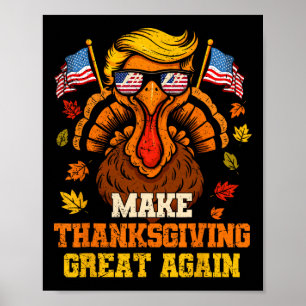 Affiche Dinde Trump Drôle Rendez Thanksgiving Great Again