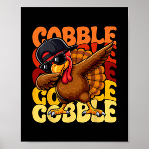 Affiche Dindeur de la fête de Thanksgiving Hommes Wo