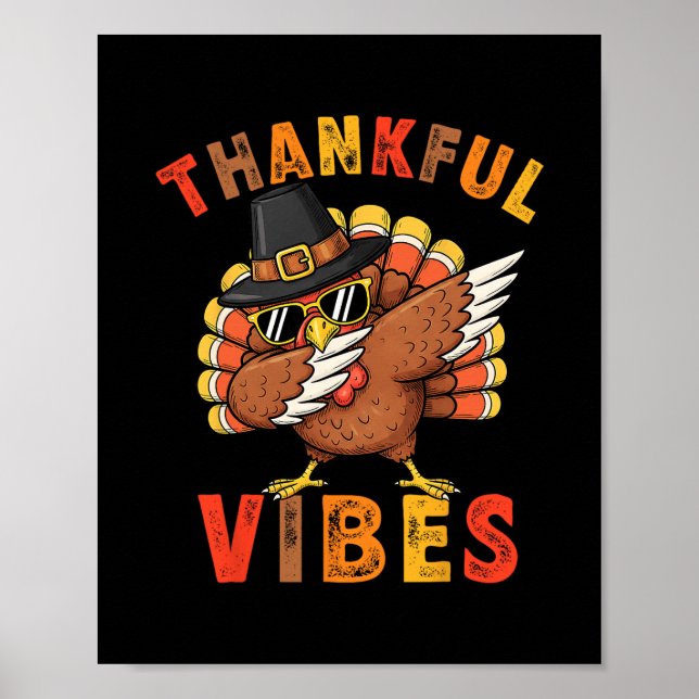 Affiche Dindeur de vibrations de gratitude pour hommes et  (Devant)