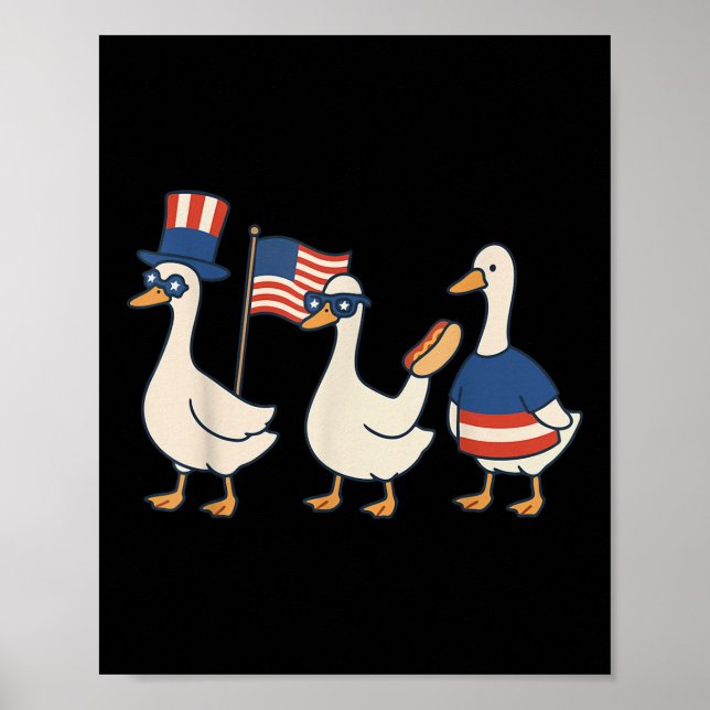 Affiche Dindon Américain Drapeau Américain Mème Drôle 4 Ju (Devant)