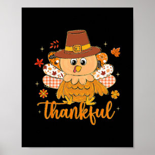 Affiche Dindon de Thanksgiving Préppy Vibrations d'Automne