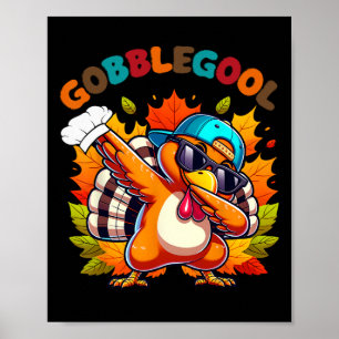 Affiche Dindon Gobblegool Danse Dabbing de Thanksgiving