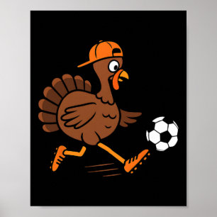 Affiche Dindon jouant au football de Thanksgiving Enfants 