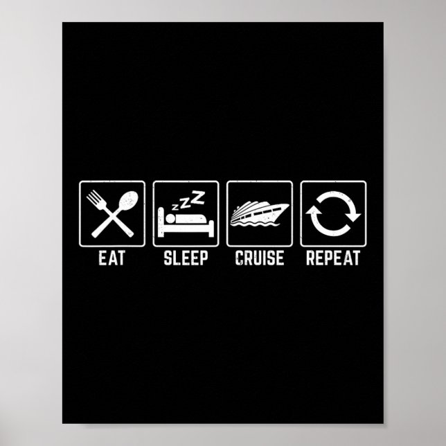 Affiche Dîner Croisière Sleep Répéter Vacances Croisière F (Devant)