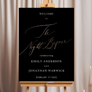 Affiche Dîner de répétition de calligraphie jaune noir