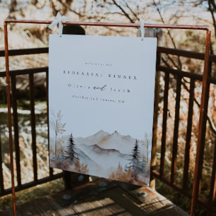 Affiche Dîner de répétition de la montagne d'aquarelle Bie