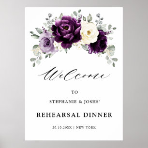 Affiche Dîner de répétition Eggplant Purple Plum Boho Dîne