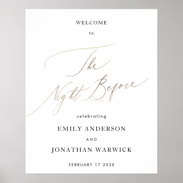 Affiche Dîner de répétition en or jaune blanc (Devant)