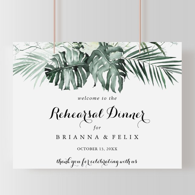 Affiche Dîner de répétition horizontal vert Bienvenue (Créateur téléchargé)