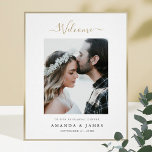 Affiche Dîner de répétition Mariage photo moderne Bienvenu<br><div class="desc">Ce modèle simple mariage photo chic de répétition dîner signe de bienvenue dispose d'un design propre et moderne. Nous avons donné à ce design minimaliste une éclaboussure de panache avec "Welcome" au-dessus de la photo dans une police moderne fluide qui parvient à être à la fois élégant et animé en...</div>