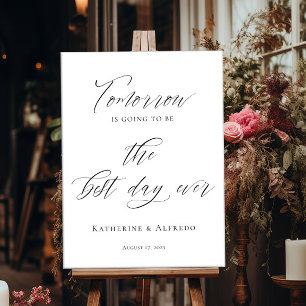 Affiche Dîner de répétition moderne la nuit avant la bienv