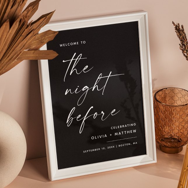 Affiche Dîner de répétition noir | La veille du Welcome (Créateur téléchargé)