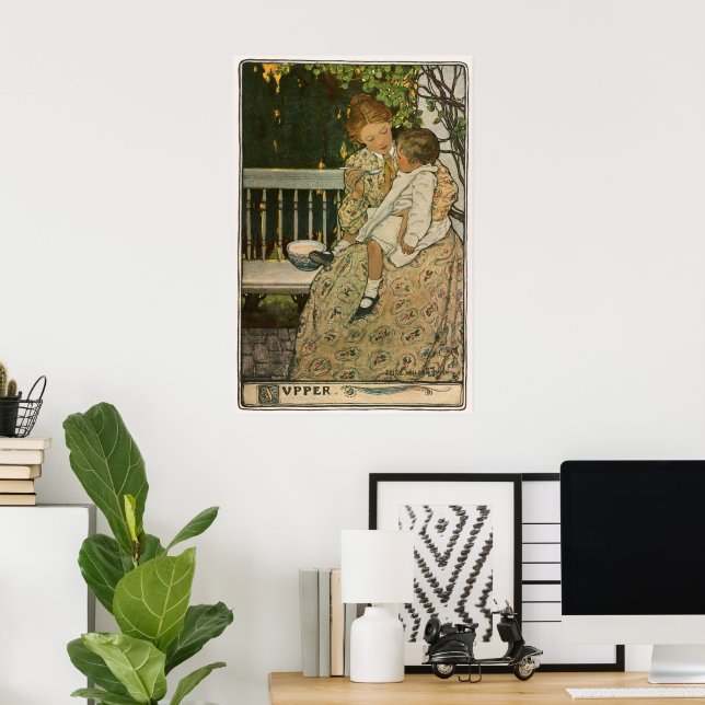 Affiche Dîner par Jessie Willcox Smith (Bureau à domicile)