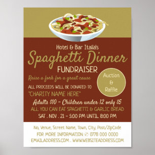 Affiche Dîner Spaghetti Moderne Activité de collecte de fo