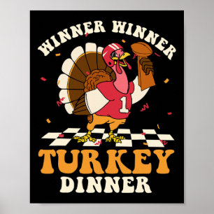Affiche Dîner Turque Football Automne Automne Thankgiving