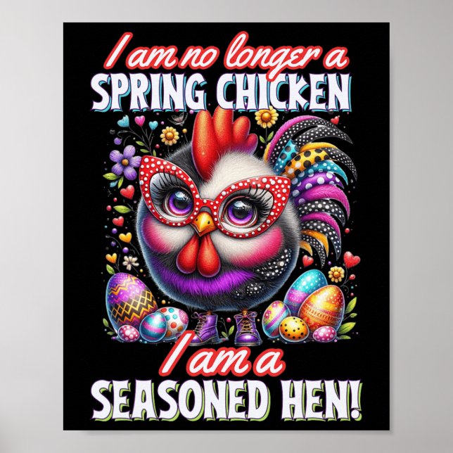 Affiche Dingue poule dame pas un poulet de printemps Mer d (Devant)