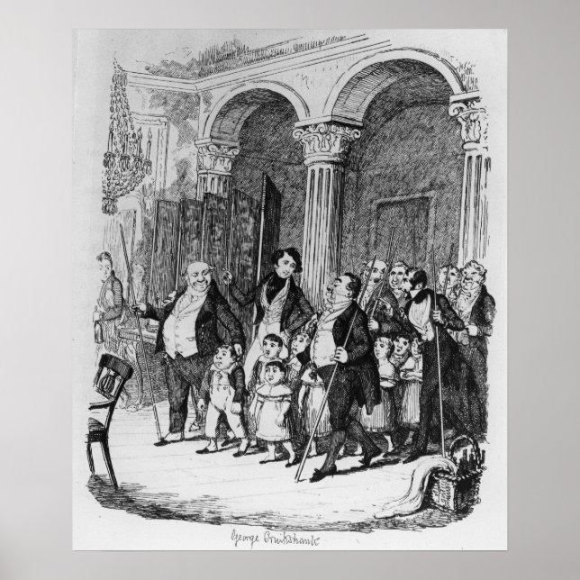 Affiche Dinners, illustration de 'Sketches by Boz' (Devant)