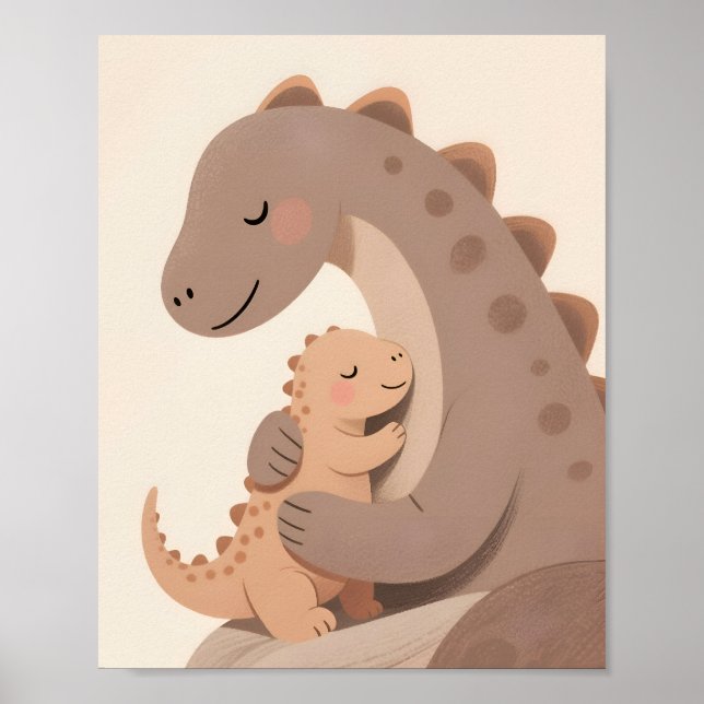 Affiche Dino bébé et mère Boho Dino Series (Devant)