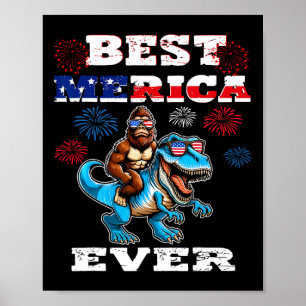 Affiche Dino Bigfoot 4 juillet 1776 Garçons Drapeau Améric