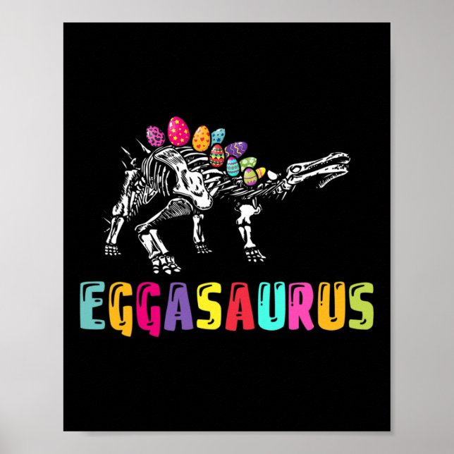 Affiche Dino de Pâques - Eggasaurus Stégosaure Œuf Dinosau (Devant)
