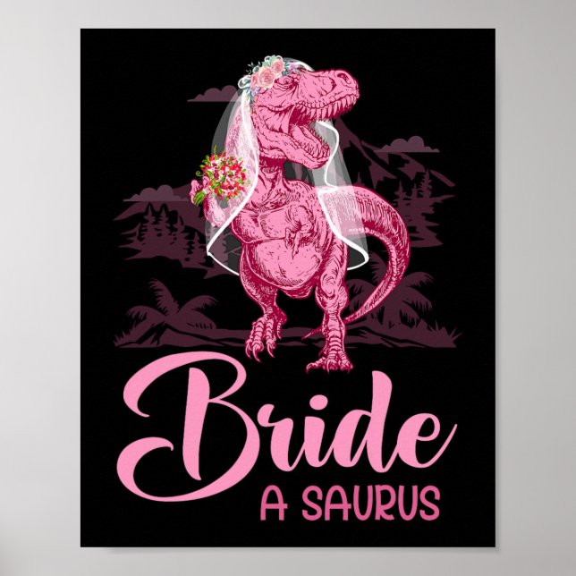 Affiche Dino Mariage Marié A Saurus Dinosaur Digne Drôle D (Devant)