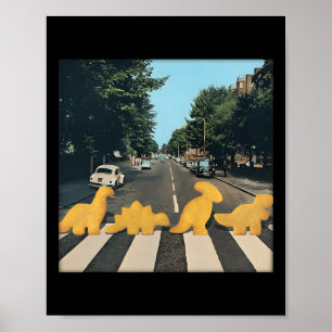 Affiche Dino Nuggets Passage Piétons Drôle Dinosaure Amour