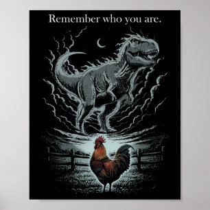 Affiche Dino Poule Drôle Inspirant Souviens-Toi Qui Tu Es