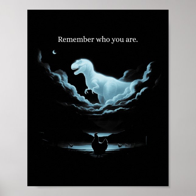 Affiche Dino Poulet Mème Evolution Se Souvenir Qui Vous Êt (Devant)