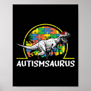 Affiche Dino-saur Cadeaux De Sensibilisation sur l'autisme