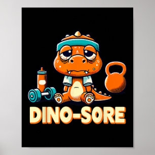 Affiche Dino-Sore Poids Bodybuilding Fitness Gym