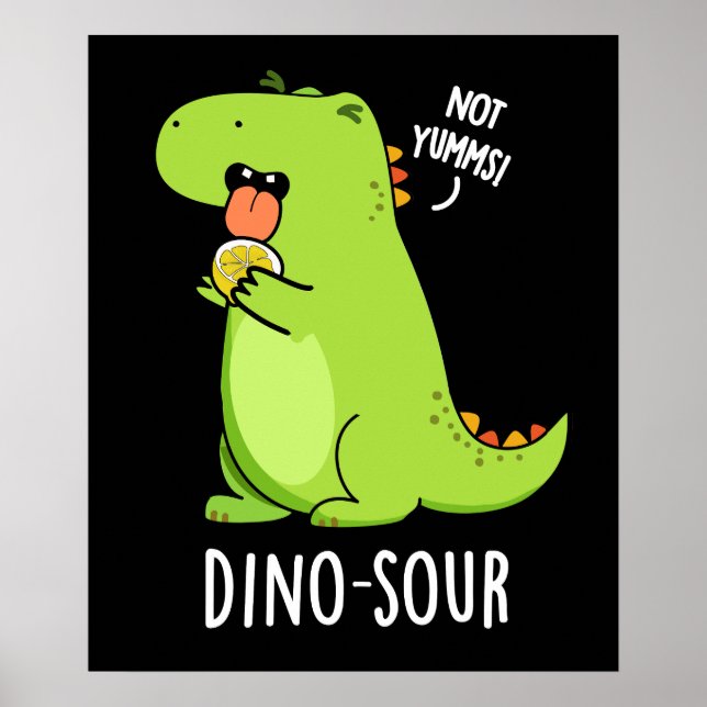 Affiche Dino-sour Dinosaure Pun Dark BG (Devant)