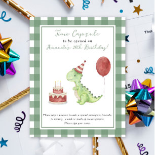 Affiche Dino Time Capsule 1er anniversaire sans sexe