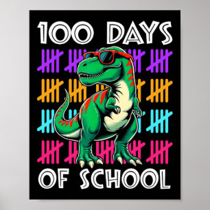 Affiche Dinosaur 100 Jours D'Enseignant Garçons Étudiants 