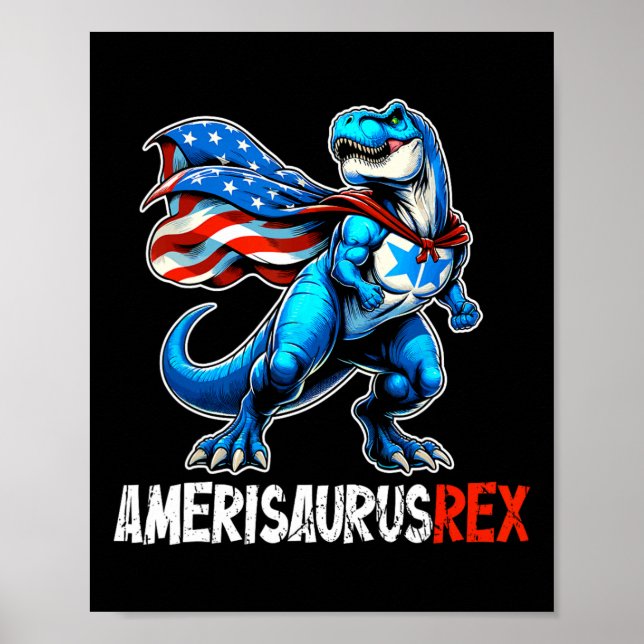 Affiche Dinosaur 4 juillet Amerisaurus T Rex Funny (Devant)
