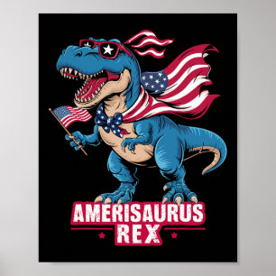 Affiche Dinosaur 4 juillet Hommes Femmes Garçons Filles Am