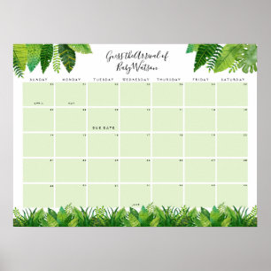 Affiche Dinosaur Baby shower Devis Date d'échéance