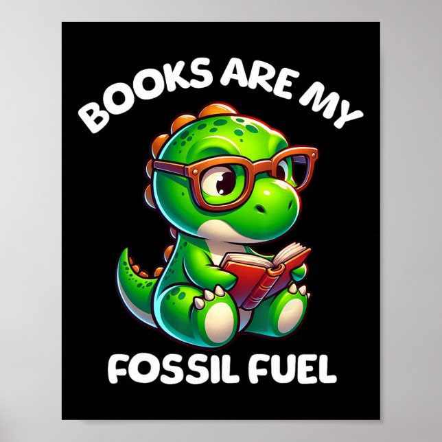 Affiche Dinosaur Back To School Reading Books Funny Quote  (Devant)