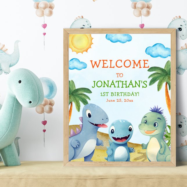 Affiche "Dinosaur Birthday Wall Decoration Room (Créateur téléchargé)