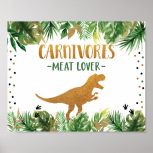 Affiche Dinosaur Carnivores Panneau de la table d'alimenta
