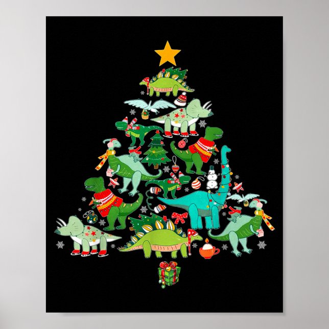 Affiche Dinosaur Christmas Funny Dino Holiday Boys Kids To (Devant)