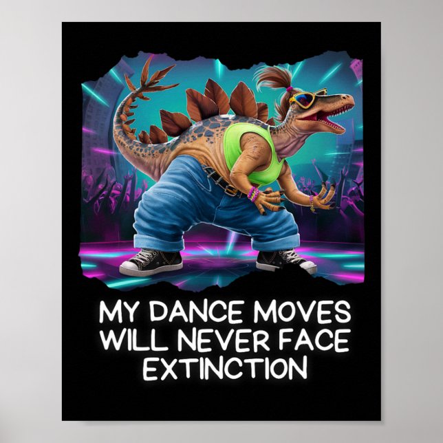 Affiche Dinosaur Dance Funny Dancing Dino  (Devant)
