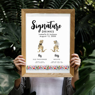Affiche Dinosaur Mariée et Mariage de chambre Signature Bo